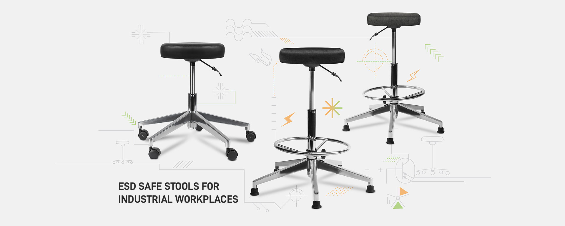 esd safe office stool