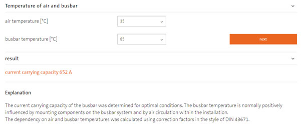 Temperature of Air and Busbar